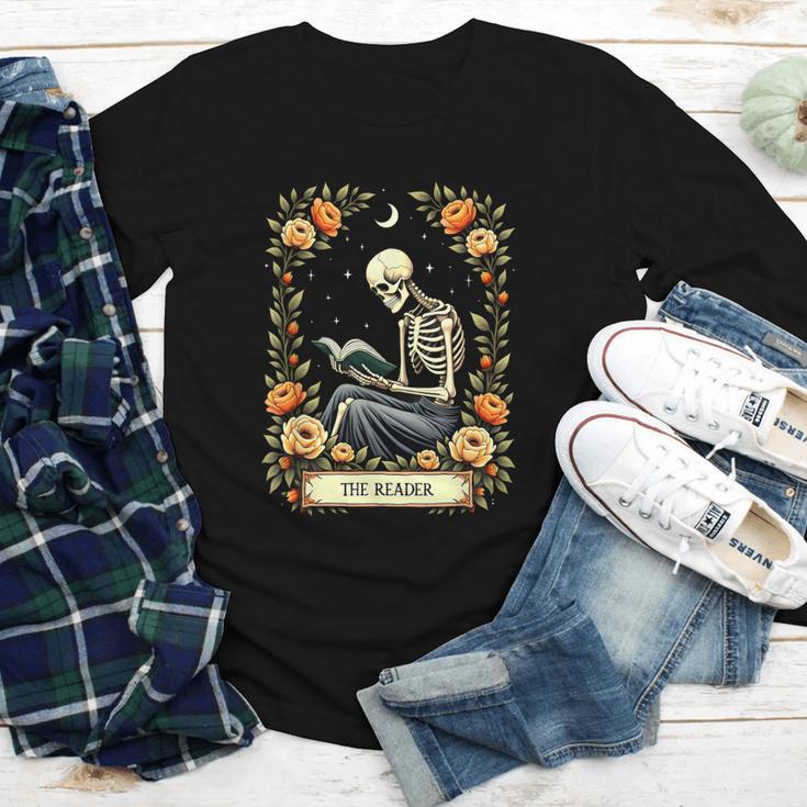 Floral Tarot Card The Reader Skeleton Reading Book Youth Long Sleeve Tee Floral Tarot Card The Reader Skeleton Reading Book Youth Long Sleeve Tee