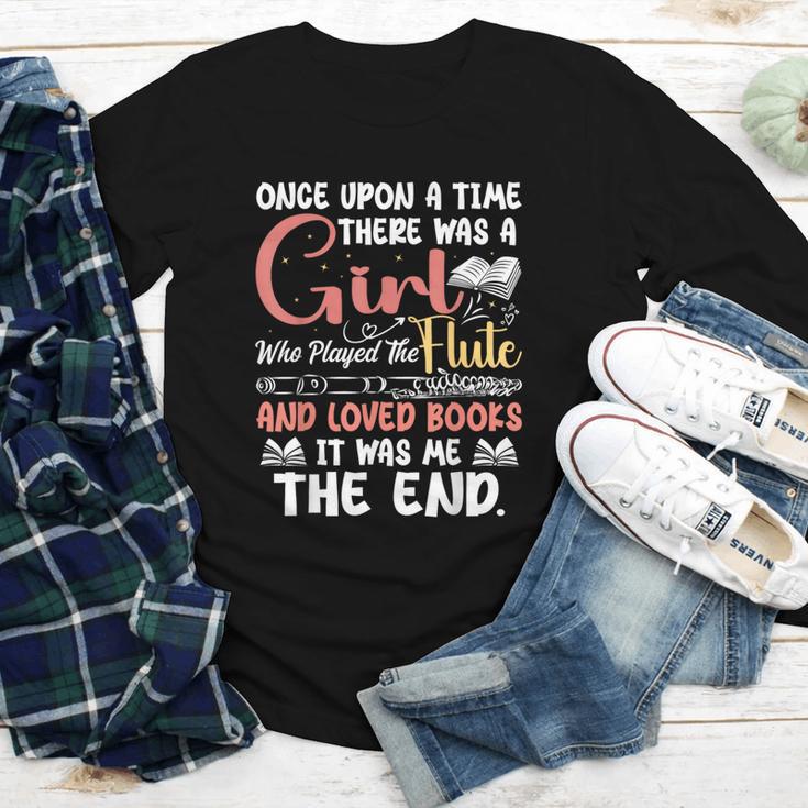 Flute Player Book Lover Flutist Marching Band Musician Flute Youth Long Sleeve Tee