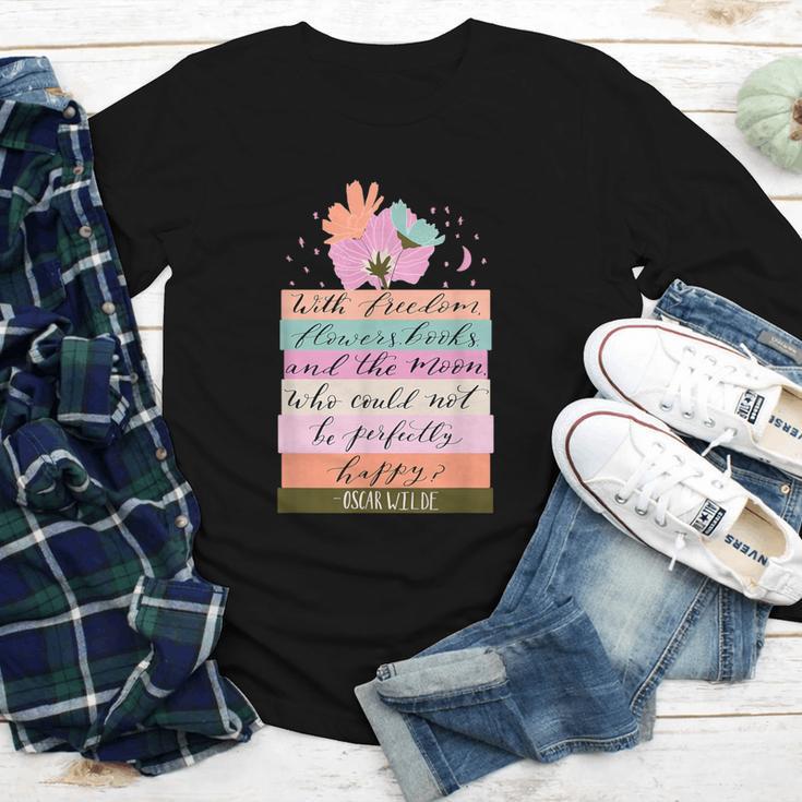 With Freedom Flowers Books And The Moon Youth Long Sleeve Tee