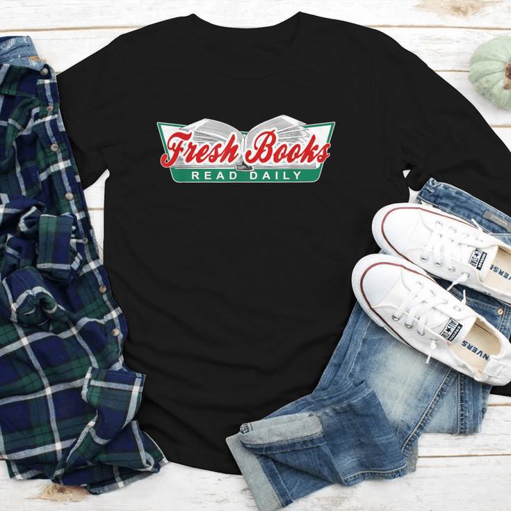 Fresh Books Read Daily Saying Reading And Book Youth Long Sleeve Tee Fresh Books Read Daily Saying Reading And Book Youth Long Sleeve Tee