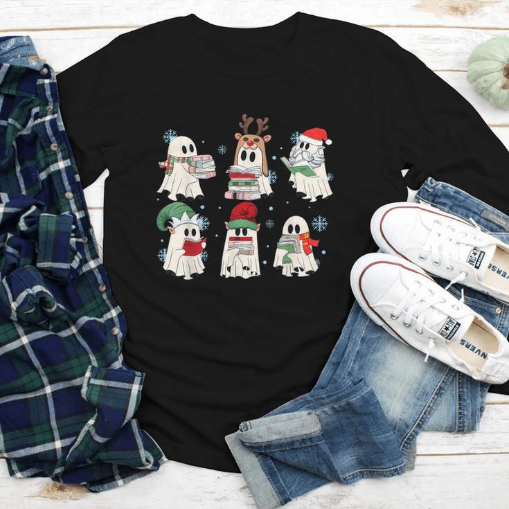 Ghost Santa Elf Squad Read Books Bookish Librarian Christmas Youth Long Sleeve Tee