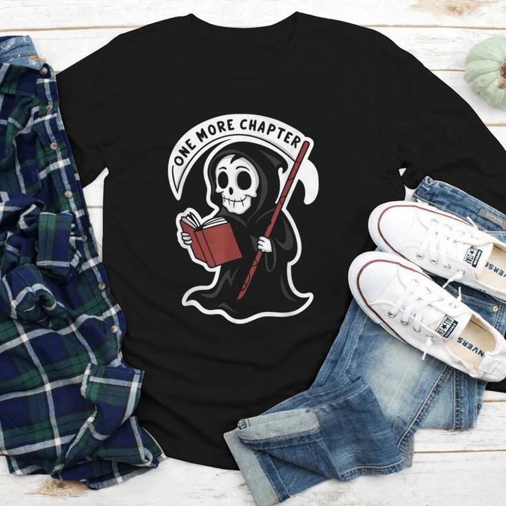 Grim Reaper Bookworm Cute Book Reading Halloween Youth Long Sleeve Tee Grim Reaper Bookworm Cute Book Reading Halloween Youth Long Sleeve Tee