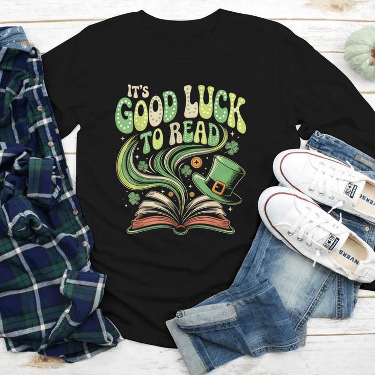 Groovy It's Good Luck To Read St Patrick's Day Book Lucky Youth Long Sleeve Tee