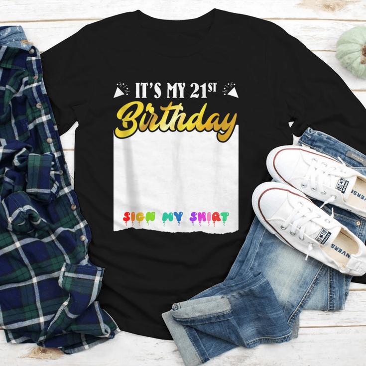 Guestbook My 21st Birthday Sign My Shirt Birthday Party Youth Long Sleeve Tee
