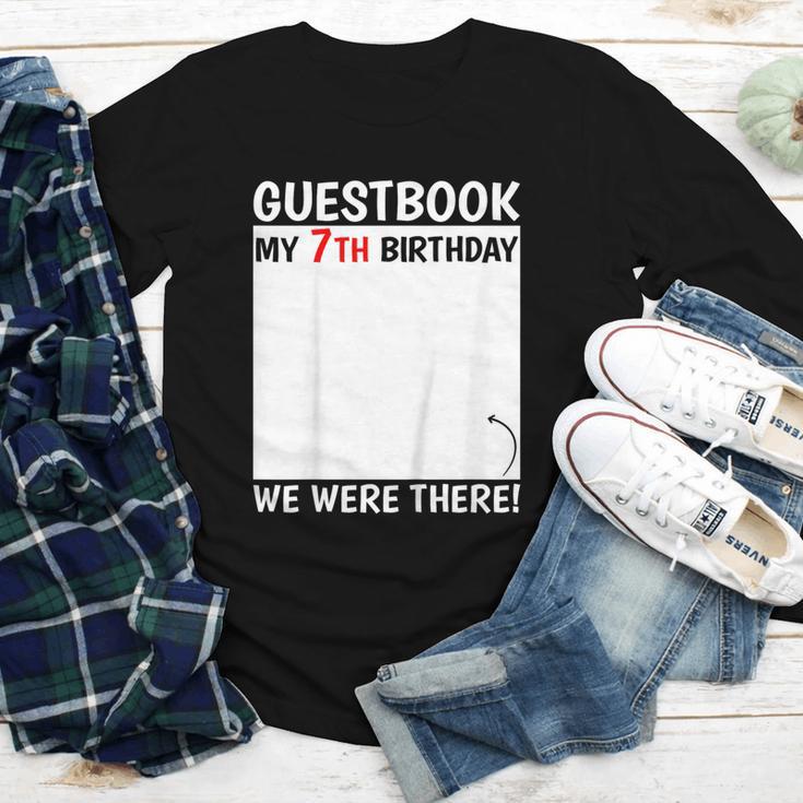 Guestbook 7th Birthday 7 Year Old Born 2018 Bday Youth Long Sleeve Tee