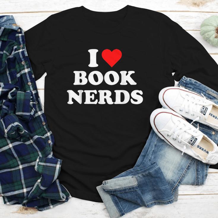 I Heart Book Nerds Book Readers Cute Youth Long Sleeve Tee