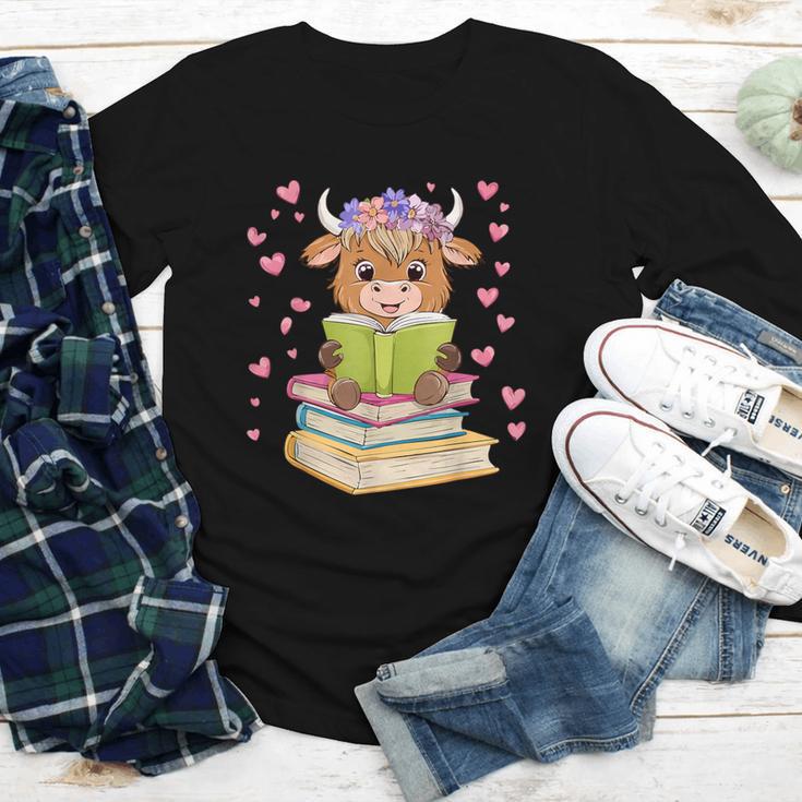 Highland Cow Reading Book Floral Bookworm Youth Long Sleeve Tee Highland Cow Reading Book Floral Bookworm Youth Long Sleeve Tee