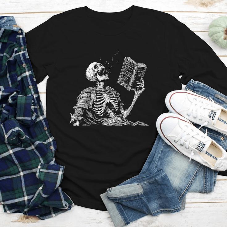 Hilarious Skeleton Holding a Book And Laughing Gothic Youth Long Sleeve Tee Hilarious Skeleton Holding a Book And Laughing Gothic Youth Long Sleeve Tee