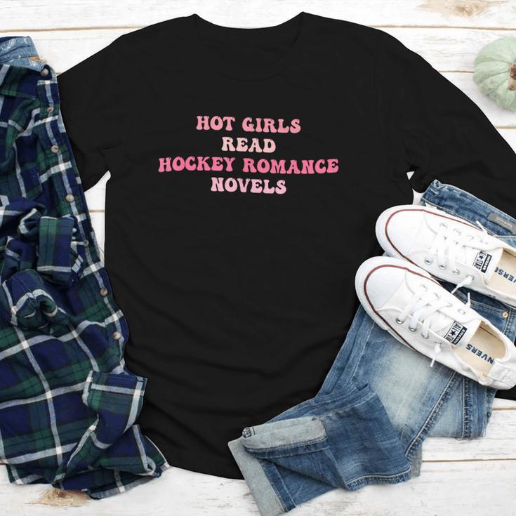 Hot Girls Read Hockey Romance Novels Book Lovers Youth Long Sleeve Tee