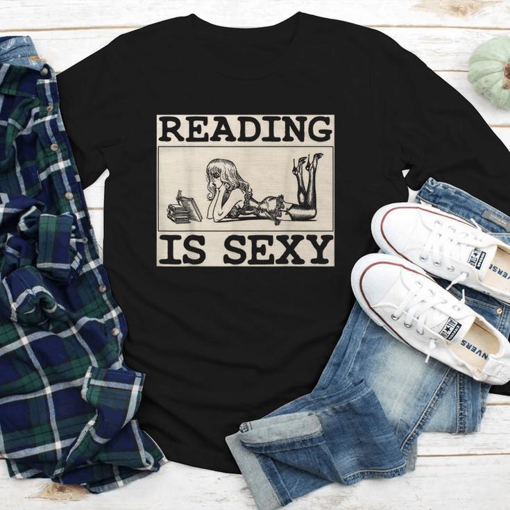 Hot Pin Up Girl Comic Book Vintage Reading Is Sexy Youth Long Sleeve Tee