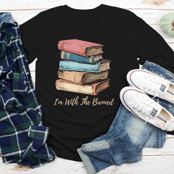 I'm With The Banned Read Banned Books Bookworm Men Women Youth Long Sleeve Tee