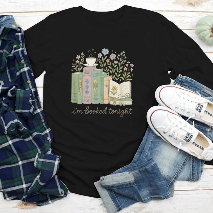I'm Booked Tonight Cozy Floral Book Lover Graphic Youth Long Sleeve Tee