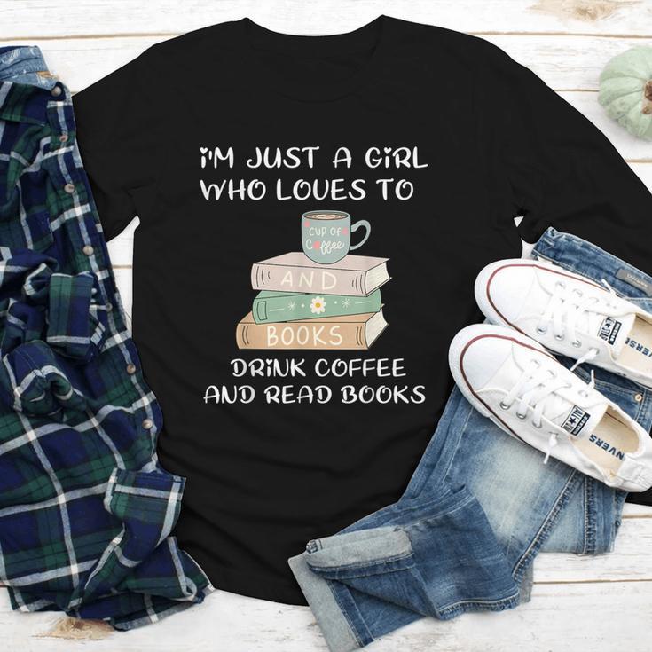 I'm Just a Girl Who Loves To Drink Coffee And Read Books Youth Long Sleeve Tee I'm Just a Girl Who Loves To Drink Coffee And Read Books Youth Long Sleeve Tee