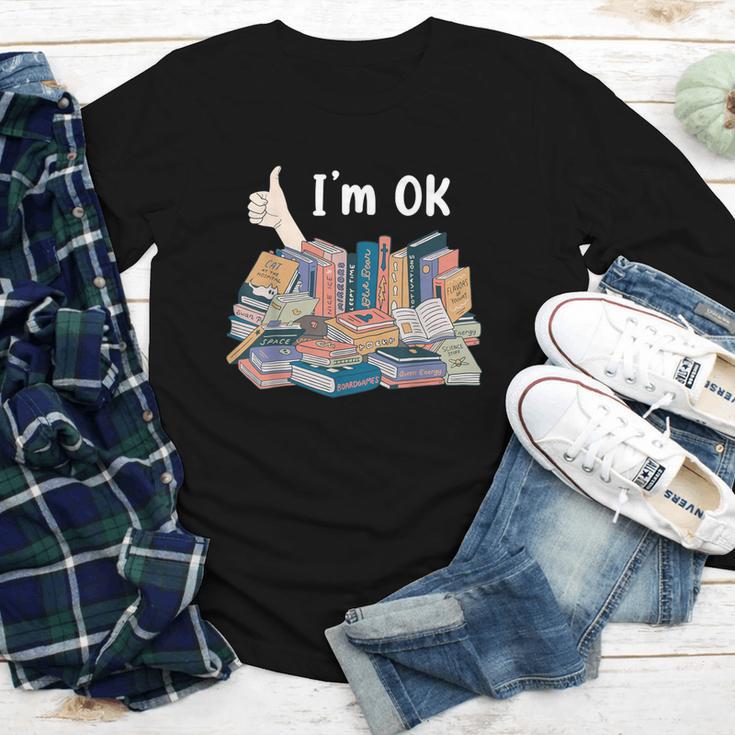 I'm OK Books Pile Books Stack Bibliophile Bookisk Youth Long Sleeve Tee I'm OK Books Pile Books Stack Bibliophile Bookisk Youth Long Sleeve Tee