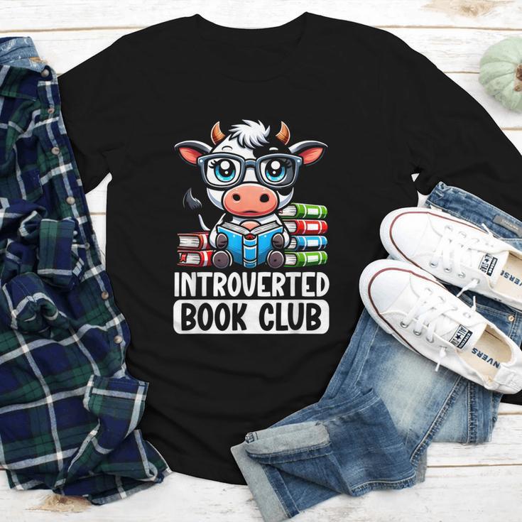 Introverted Book Club Reading Lover Cow Youth Long Sleeve Tee Introverted Book Club Reading Lover Cow Youth Long Sleeve Tee