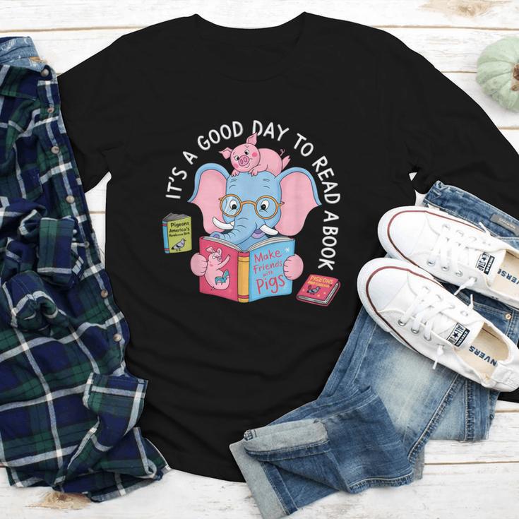 Its A Good Day To Read A Book Cute Elephant And Pig Edition Youth Long Sleeve Tee Its A Good Day To Read A Book Cute Elephant And Pig Edition Youth Long Sleeve Tee