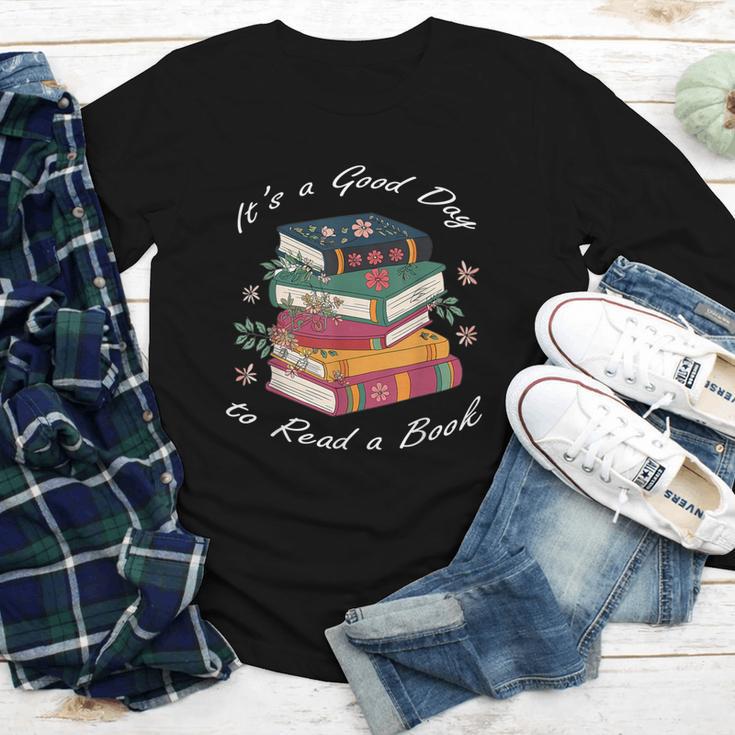 It's a Good Day To Read a Book Floral Stack Tee Youth Long Sleeve Tee