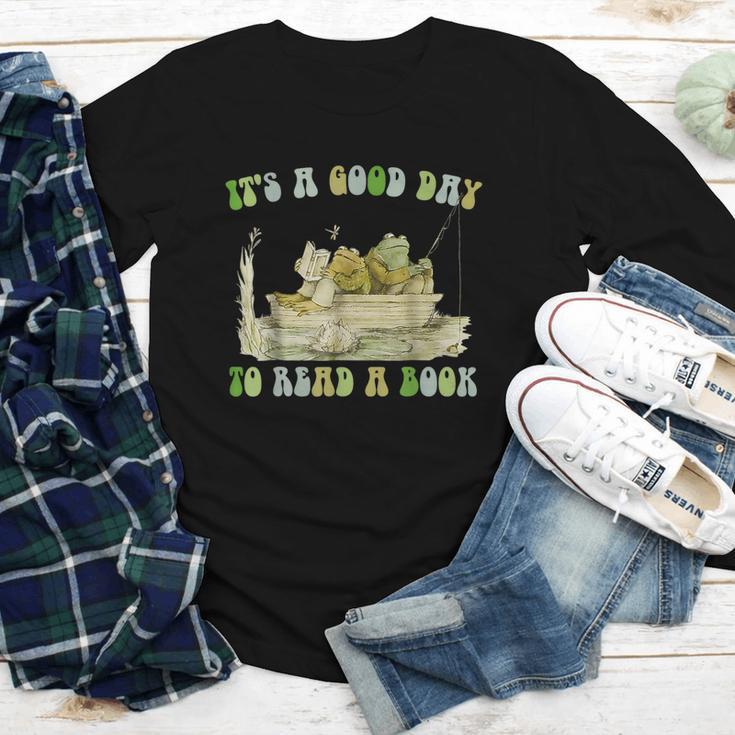 It's A Good Day To Read A Book Shirt Frog Reading Book Youth Long Sleeve Tee