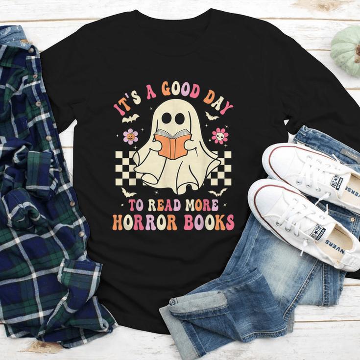 It's A Good Day To Read More Horror Books Halloween Youth Long Sleeve Tee It's A Good Day To Read More Horror Books Halloween Youth Long Sleeve Tee