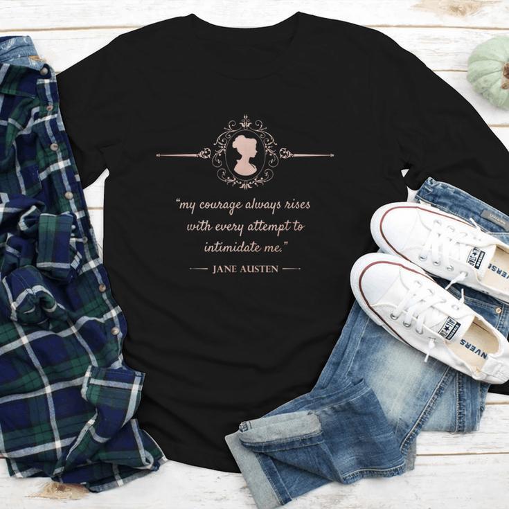 Jane Austen My Courage Always Rises Literary Book Club Youth Long Sleeve Tee Jane Austen My Courage Always Rises Literary Book Club Youth Long Sleeve Tee