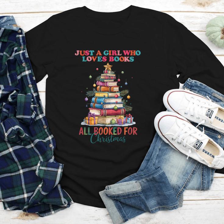 Just a Girl Who Loves Books All Booked For Christmas Youth Long Sleeve Tee Just a Girl Who Loves Books All Booked For Christmas Youth Long Sleeve Tee