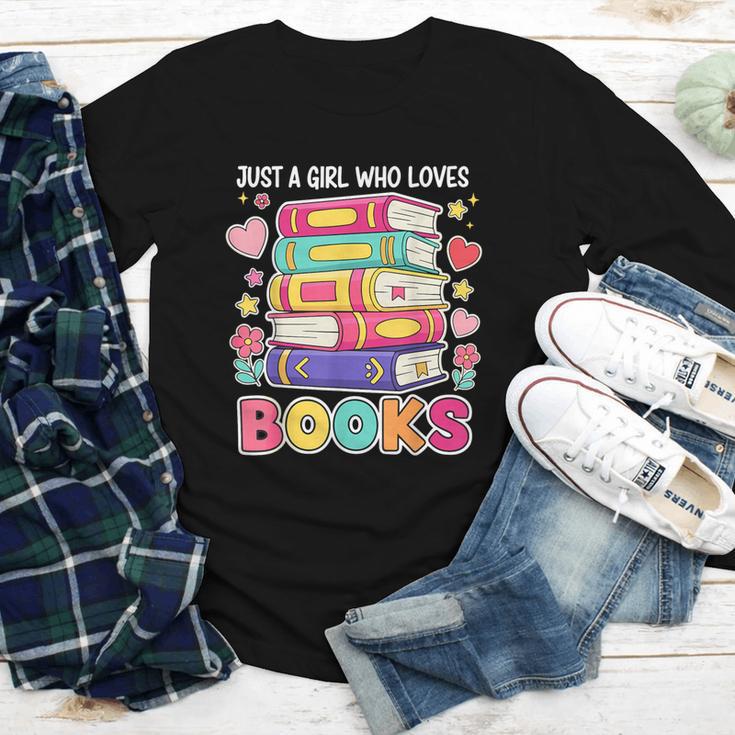 Just A Girl Who Loves Books Reading Library Youth Long Sleeve Tee