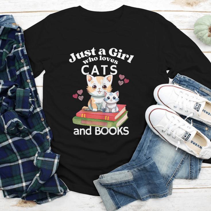 Just A Girl That Loves Cats And Books Cute Cat & Bookwork Youth Long Sleeve Tee Just A Girl That Loves Cats And Books Cute Cat & Bookwork Youth Long Sleeve Tee