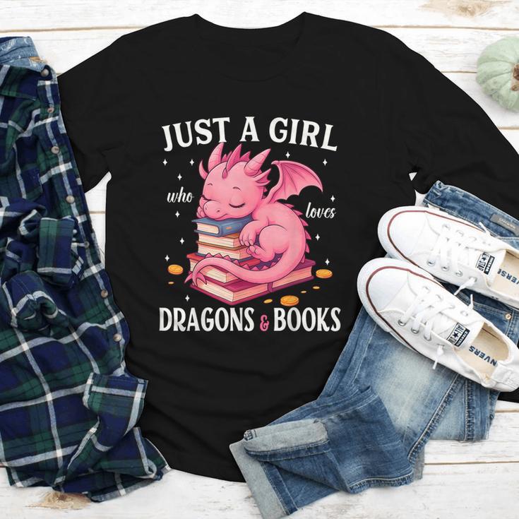 Just A Girl Who Loves Dragons And Books Dragon Reading Lover Youth Long Sleeve Tee Just A Girl Who Loves Dragons And Books Dragon Reading Lover Youth Long Sleeve Tee