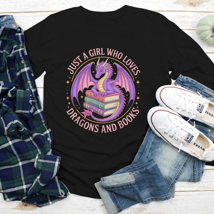 Just A Girl Who Loves Dragons And Books Fantasy Dragon Youth Long Sleeve Tee