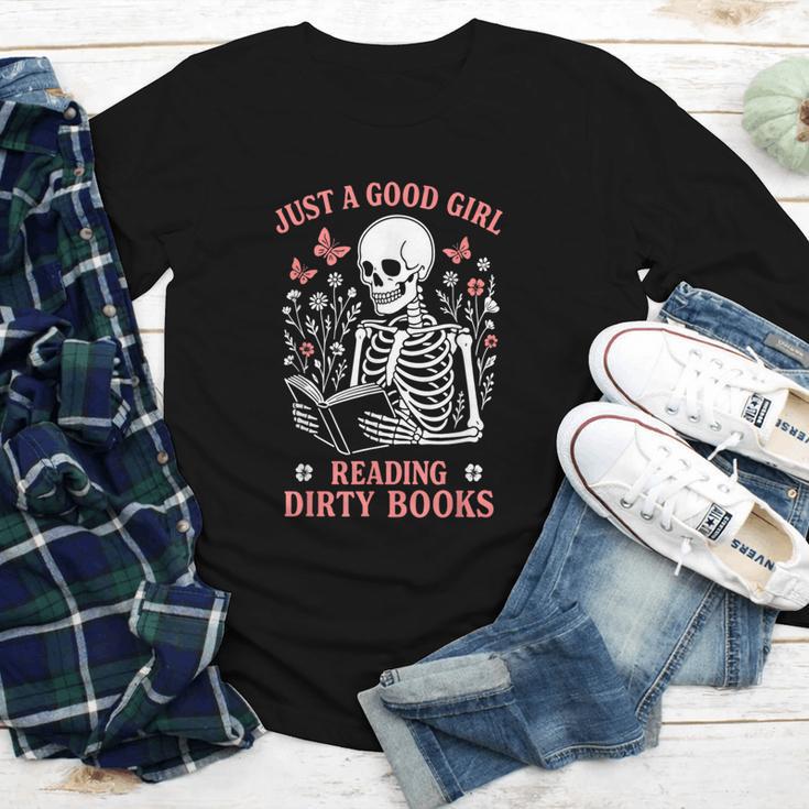 Just A Good Girl Reading Dirty Books Dark Romance Youth Long Sleeve Tee