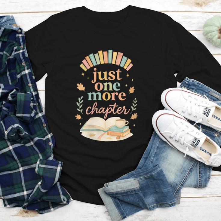 Just One More Chapter Cozy Book Lover Reading & Coffee Youth Long Sleeve Tee Just One More Chapter Cozy Book Lover Reading & Coffee Youth Long Sleeve Tee