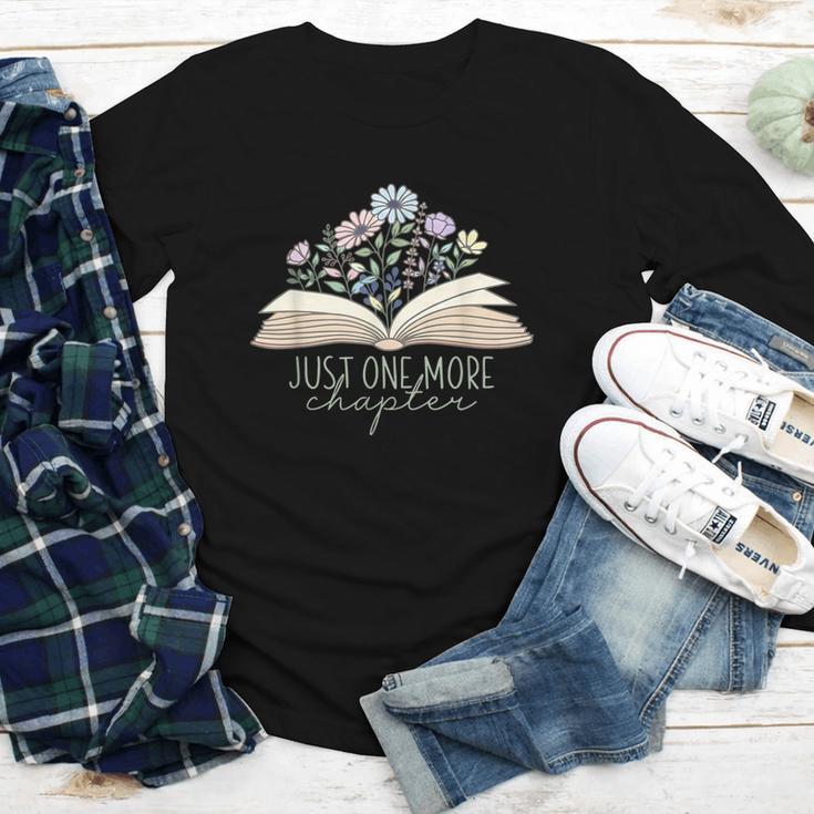 Just One More Chapter Floral Book Wildflower Aesthetic Art Youth Long Sleeve Tee