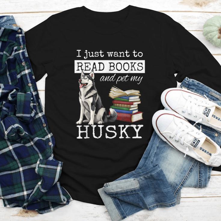 I Just Want To Read Books And Pet My Husky Dog Youth Long Sleeve Tee I Just Want To Read Books And Pet My Husky Dog Youth Long Sleeve Tee