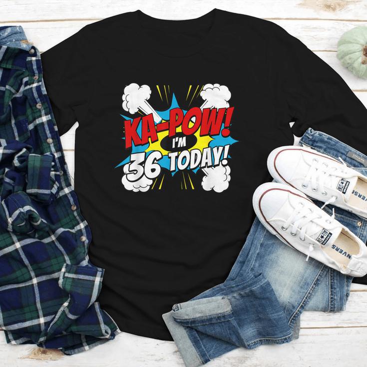 Ka-Pow 36 Years Old Comic Book 36th Birthday Super Hero Youth Long Sleeve Tee Ka-Pow 36 Years Old Comic Book 36th Birthday Super Hero Youth Long Sleeve Tee