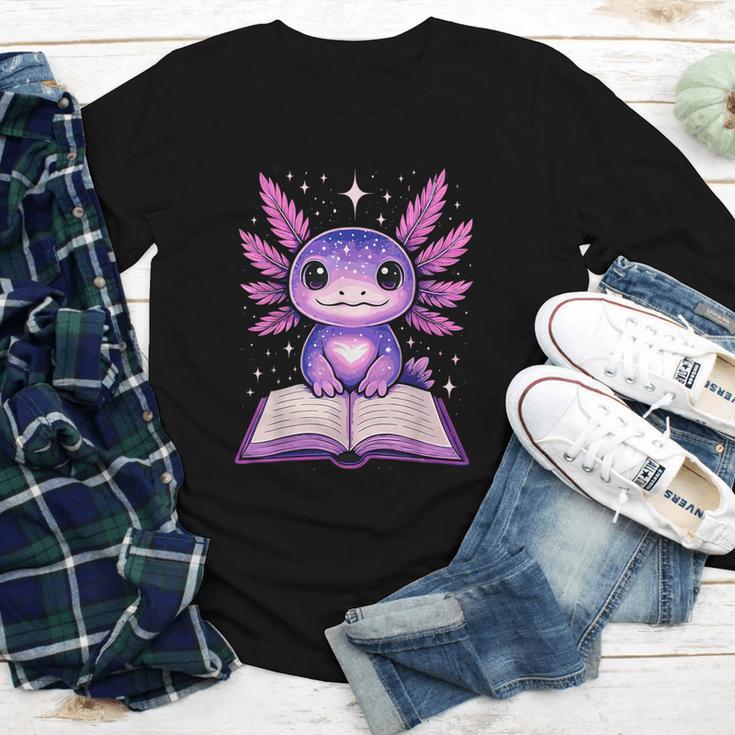 Kawaii Axolotl Cute Axolotls Reading Book Youth Long Sleeve Tee