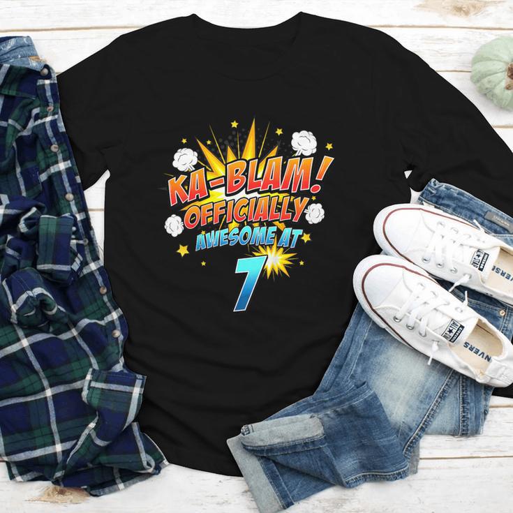 Kids Ka-Blam 7 Year Old Boys 7th Birthday Comic Book Super Hero Youth Long Sleeve Tee
