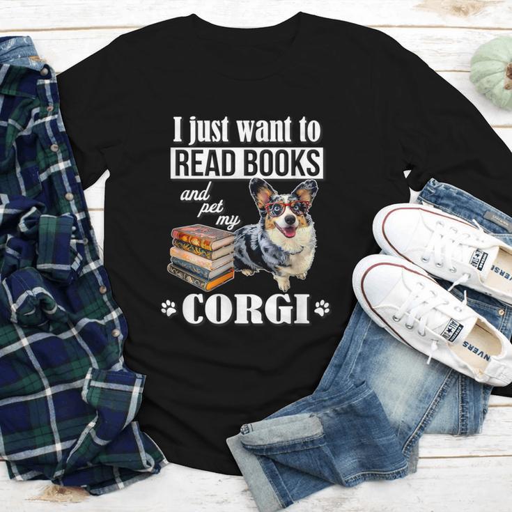 Kids Read Books & Pet My Blue Merle Corgi Lover Youth Long Sleeve Tee