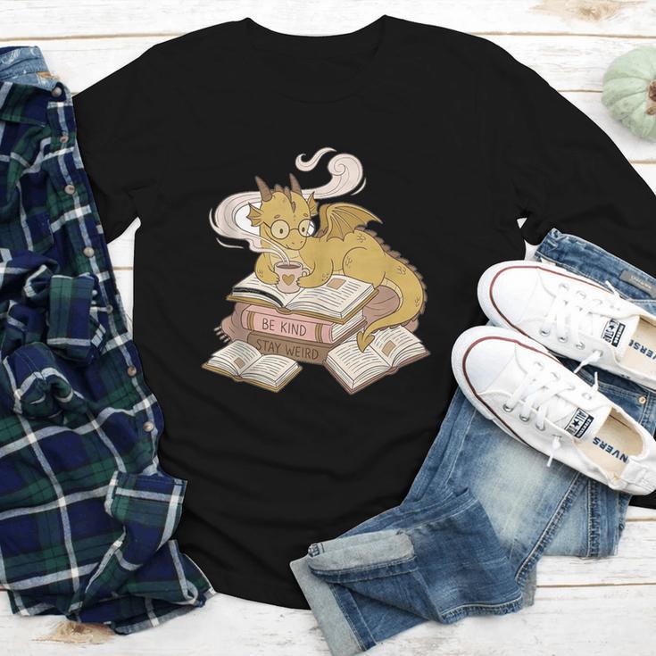 Be Kind Stay Weird Read Books Cute Dragon Youth Long Sleeve Tee