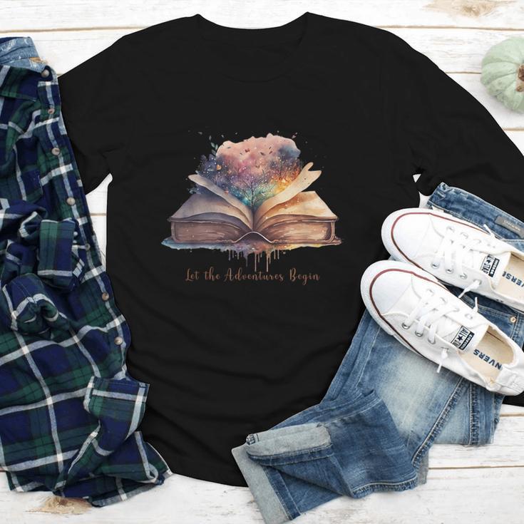 Let The Adventures Begin Book Lovers Magical Whimsical Art Youth Long Sleeve Tee