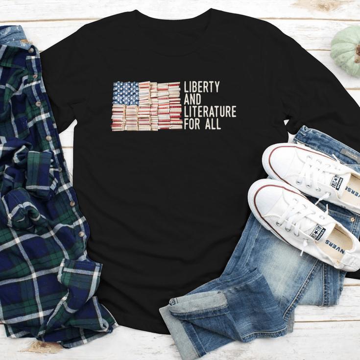 Liberty And Literature For All Reading USA Book Lover Youth Long Sleeve Tee Liberty And Literature For All Reading USA Book Lover Youth Long Sleeve Tee