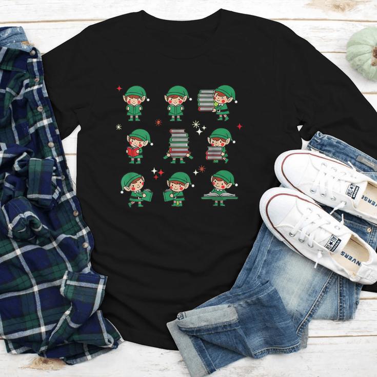 Librarian Book Lover Christmas Elf Reading Joy Youth Long Sleeve Tee
