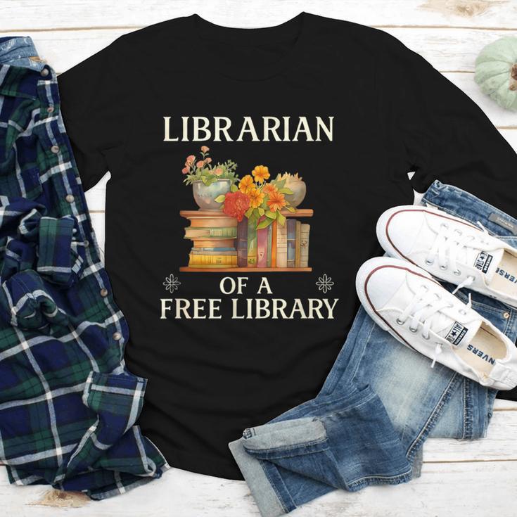 Librarian Of a Free Library Floral Book Lover Youth Long Sleeve Tee