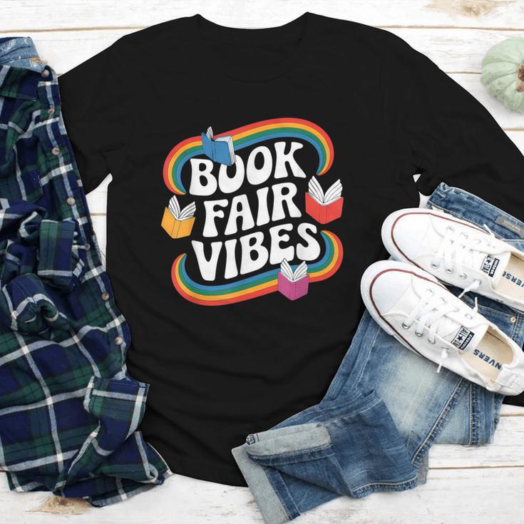 Library Book Fair Vibe Groovy Retro School Reading Nostalgic Youth Long Sleeve Tee