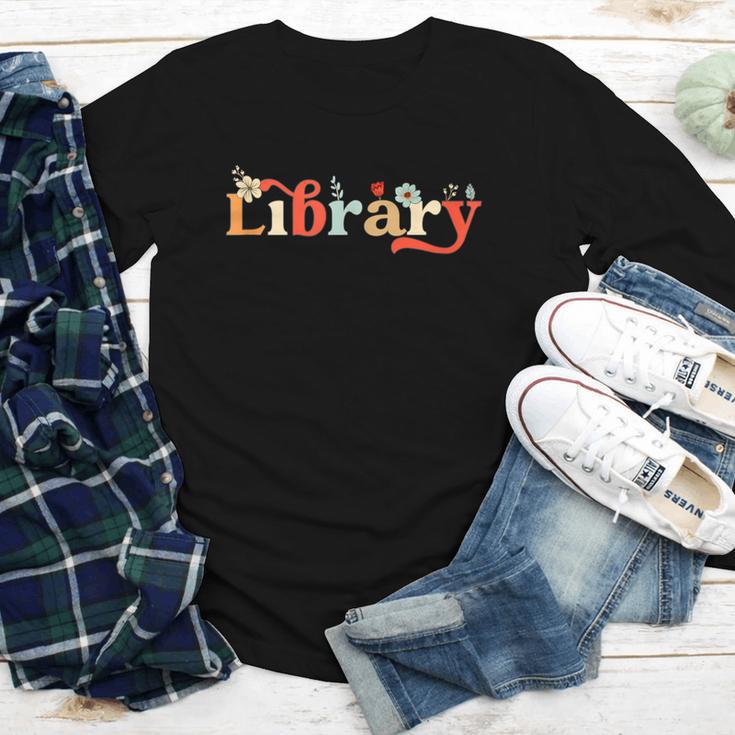 Library School Librarian Book Lover Reading Floral For Women Youth Long Sleeve Tee