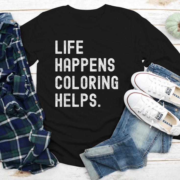 Life Happens Coloring Helps Coloring Book Lover Youth Long Sleeve Tee Life Happens Coloring Helps Coloring Book Lover Youth Long Sleeve Tee