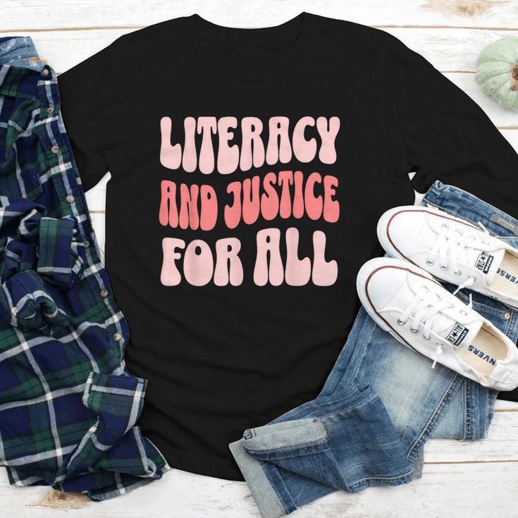 Literacy And Justice For All Book Lover Youth Long Sleeve Tee Literacy And Justice For All Book Lover Youth Long Sleeve Tee