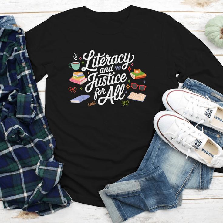 Literacy And Justice For All Protect Libraries Banned Books Youth Long Sleeve Tee Literacy And Justice For All Protect Libraries Banned Books Youth Long Sleeve Tee
