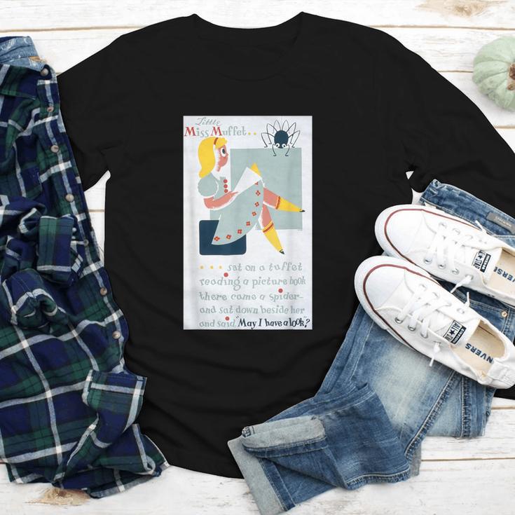 Little Miss Muffet Reading a Picture Book Youth Long Sleeve Tee
