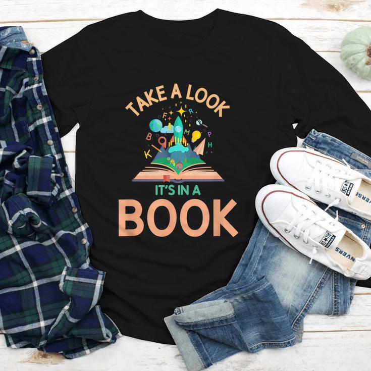 Take a Look It's In a Book Reading Teacher Book Lover Youth Long Sleeve Tee