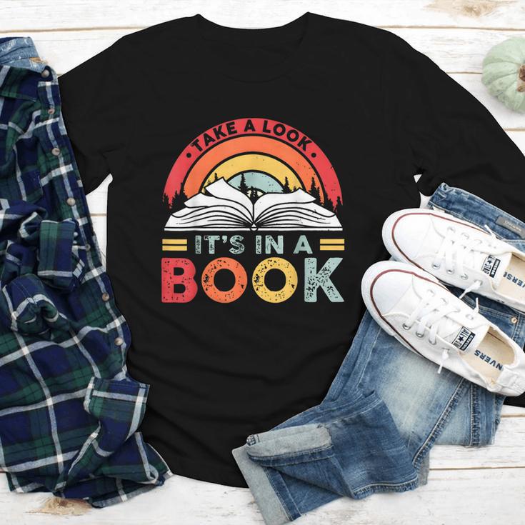 Take A Look It's In A Book Reading Book Vintage Rainbow Youth Long Sleeve Tee